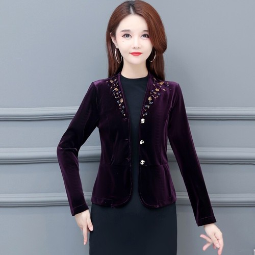 Damen samt blazer jacke - samt,