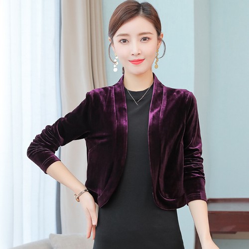 Damen pleuche blazer jacke - pleuche,